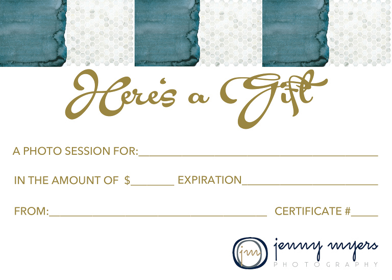 Jenny Myers Photography Gift Certificate