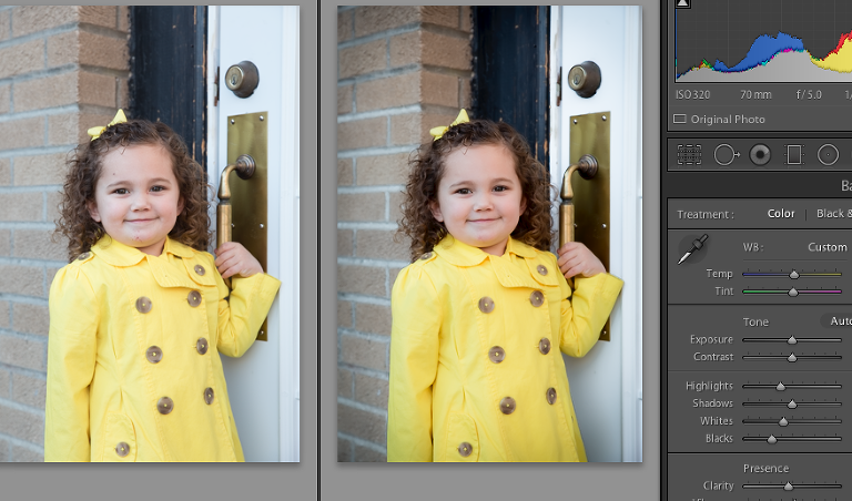 example of before and after with editing for Jenny Myers Photography