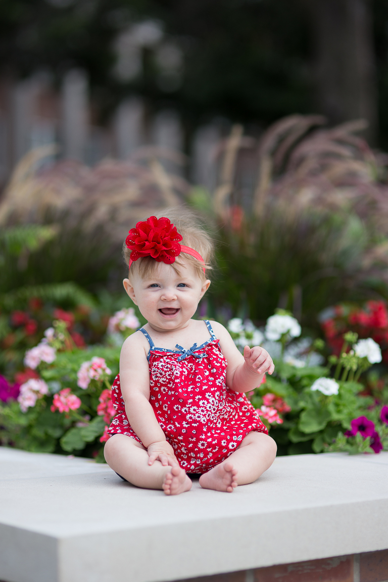 photo of 6 month old girl on wichita state campus