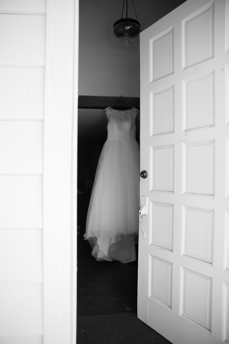 dress hanging in church