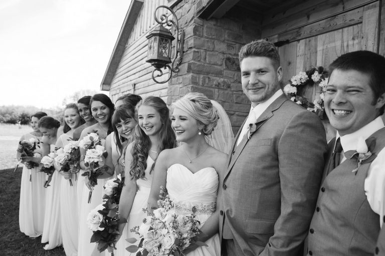 Bride and Groom at Stonehill Barn