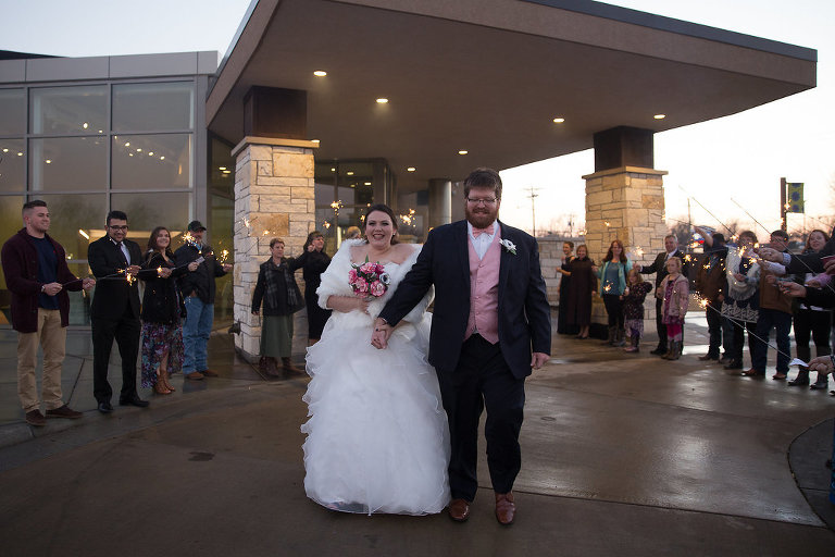 bride and groom wedding exit kansas