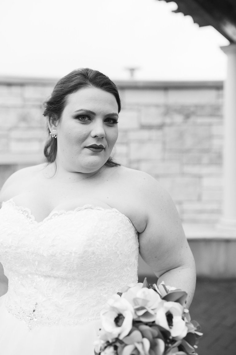 black and white photo of bride wichita kansas