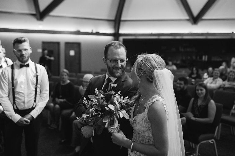 bride and groom at wedding ceremony