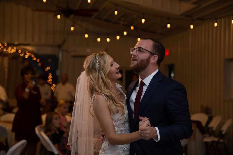 bride and groom first dance
