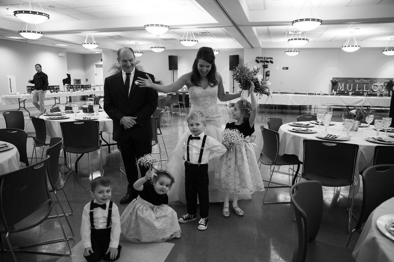 Bride with dad at visitation church Kansas City