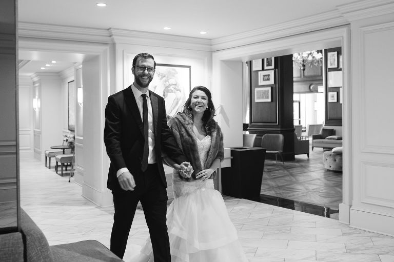 Bride and Groom at the Intercontinental Hotel Kansas City Plaza